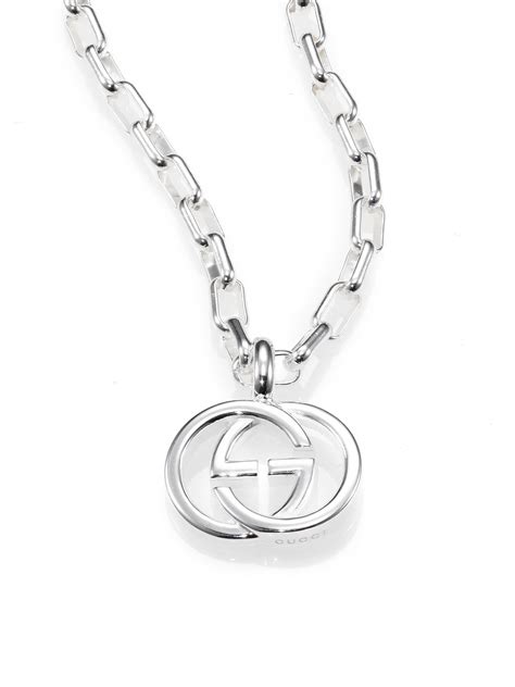 silver gucci charm|sterling silver gucci necklaces.